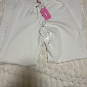 Edikted White Track Pants